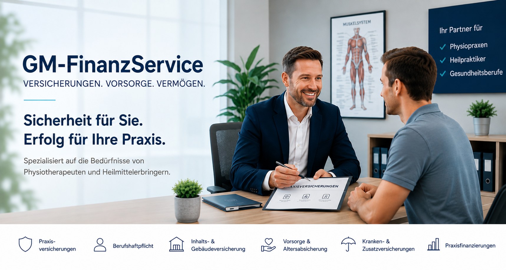 GM-FinanzService – Sicherheit für Sie. Erfolg für Ihre Praxis.